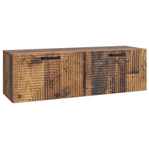 vidaXL Стенно монтиран ТВ шкаф Старо дърво 98 x 31 x 30 см