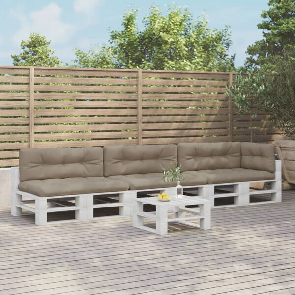 vidaXL Палетни възглавници, 7 бр, таупе, текстил