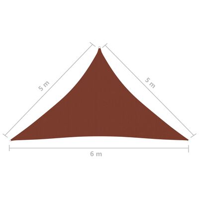 vidaXL Платно-сенник, Оксфорд плат, триъгълно, 5x5x6 м, теракота