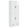 vidaXL Комплект шкафове 2 pcs Бял гланц Инженерна дървесина