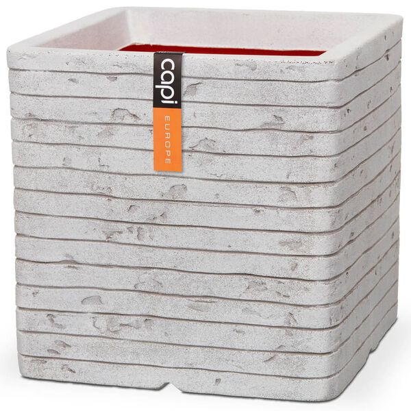 Capi Кашпа Nature Row, квадратна, 40x40 см, слонова кост, KRWI903