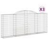vidaXL Габионни кошници арка 3 бр 300x30x120/140см поцинковано желязо