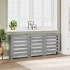 vidaXL Капак за радиатор, сив сонома, 205x21,5x83,5см, инженерно дърво