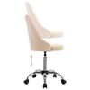 vidaXL Офис столове на колелца, 2 бр, кремави, текстил