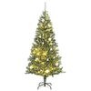 vidaXL Изкуствена коледна елха 300 LED и комплект топки снежна 240 см