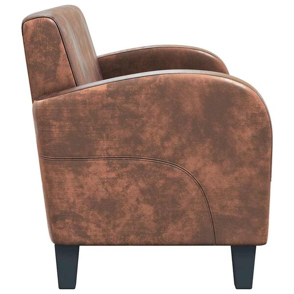 vidaXL Двуместен диван, изкуствен велур, кафяв