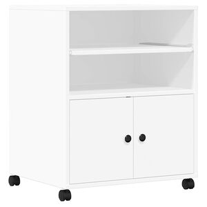 vidaXL Стойка за принтер с колелца, бяла, 60x48x74 см