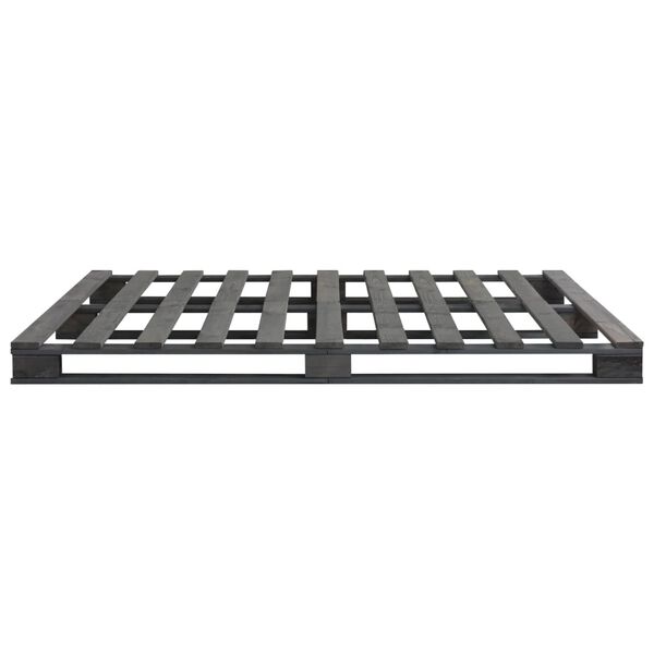 vidaXL Палетна рамка за легло, сива, бор масив, 200х200 см