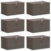 vidaXL Кутия за съхранение 6 pcs Сиво 60 х 43 х 35 см Нетъкан текстил