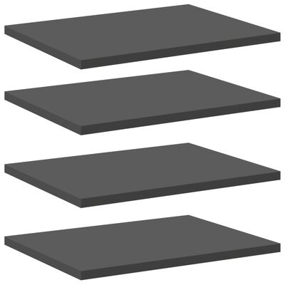 vidaXL Рафтове за етажерка, 4 бр, сиви, 40x30x1,5 см, ПДЧ