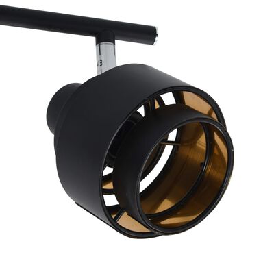 vidaXL 4-посочна спот лампа, черна, E14
