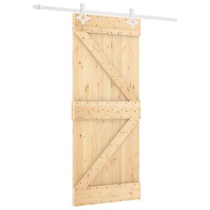 vidaXL Преплъзваща се врата Естествено и бяло 80 x 210 cm
