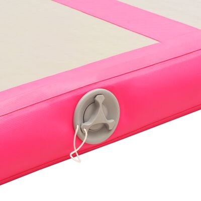 vidaXL Надуваем дюшек за гимнастика с помпа, 700x100x10 см, PVC, розов