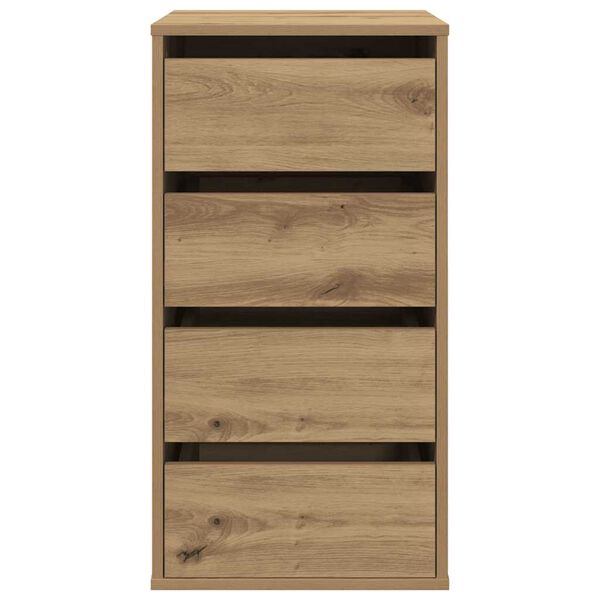 vidaXL Ъглов скрин с чекмеджета дъб артизан 40x41x76cm инженерно дърво