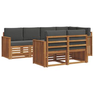 vidaXL Комплект секционен диван 7 pcs Натурален и Антрацит