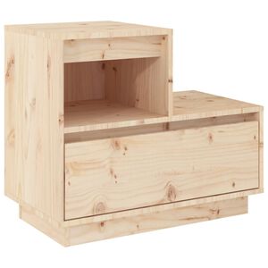 vidaXL Нощно шкафче, 60x34x51 см, борово дърво масив
