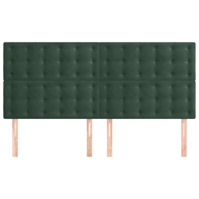 vidaXL Горни табли за легло, 4 бр, тъмнозелени, 80x5x78/88 см кадифе