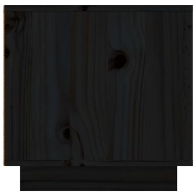 vidaXL ТВ шкаф, черен, 156x40x40 см, бор масив