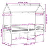 vidaXL Високо легло с покрив восъчнокафяво 90x200см борово дърво масив