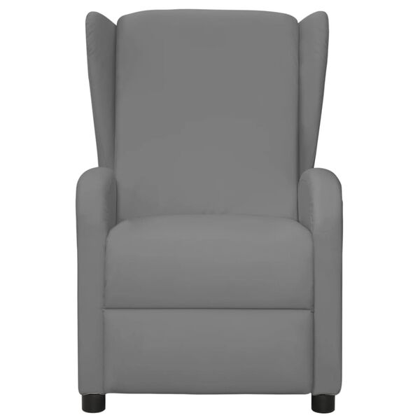 vidaXL Wingback електрически масажен стол, сив, изкуствена кожа