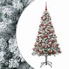 vidaXL Изкуствена коледна елха с топки 120 см 150 LED светодиода