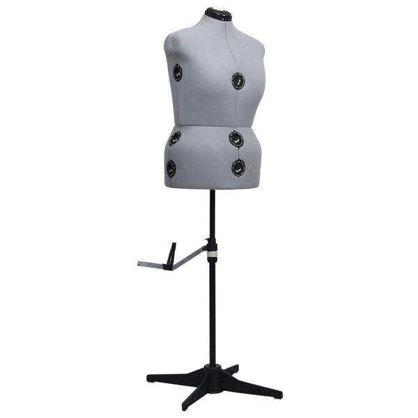 vidaXL Регулируем манекен, женски, сив, размер L/44-50