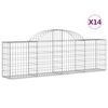 vidaXL Габионни кошници арка 14 бр 200x30x60/80 см поцинковано желязо