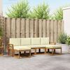 vidaXL Комплект дивани за открито 6 pcs Натурален и Крема