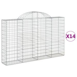 vidaXL Габионни кошници арка 14 бр 200x30x120/140см поцинковано желязо