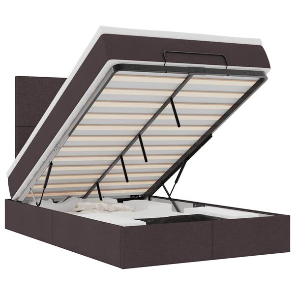 vidaXL Османска легло с матрак, тъмнокафяво, 120x200 см, плат