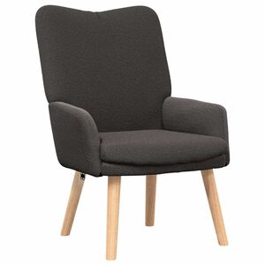 vidaXL фотьойл Тъмен сив 63 x 67 x 94 см Вълнена тъкан и фанера
