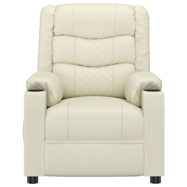 vidaXL Електрически наклоняем стол, кремав, изкуствена кожа