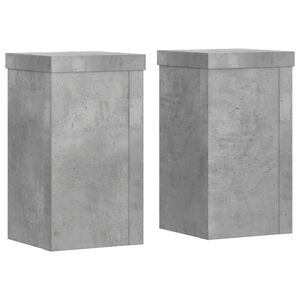 vidaXL Стойки за растения 2 бр бетонно сив 10x10x18 см инженерно дърво