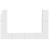 vidaXL Комплект ТВ шкаф 8 pcs Лъскаво бяло Инженерно дърво