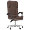 vidaXL Масажен наклоняем офис стол, кафяв, изкуствена кожа