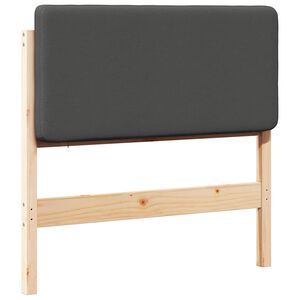 vidaXL Тапицирана табла Кафяво и тъмно сиво 75 cm Солидно борово дърво