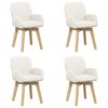 vidaXL Въртящи се трапезни столове 4 pcs Букле Кремаво 54 x 58 x 87 см