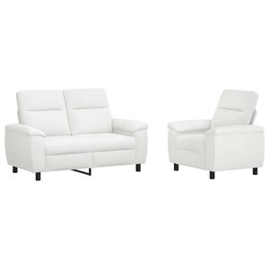 vidaXL Комплект дивани 2 pcs Бяло Текстил