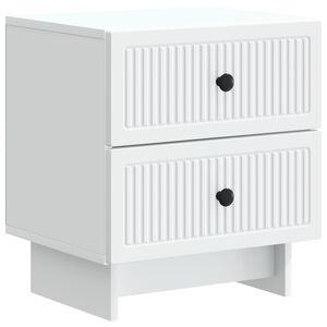 vidaXL Нощен шкаф Бяло 43 x 34,5 x 47,5 см Инженерна дървесина