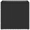 vidaXL Градинска маса със стъклен плот черна 58x27,5x55 см полиратан