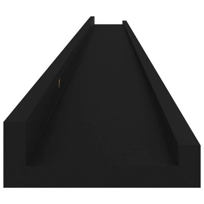 vidaXL Стенни рафтове, 2 бр, черни, 115x9x3 см