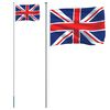 vidaXL Флаг на Обединеното кралство и стълб, 6,08 м, алуминий