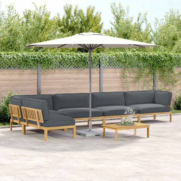 vidaXL Комплект дивани 6 pcs Антрацит Солидно акациево дърво