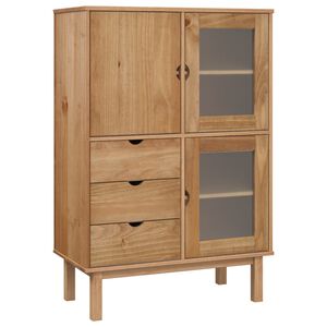 vidaXL Висок шкаф OTTA, 85x43x125 см, борово дърво масив