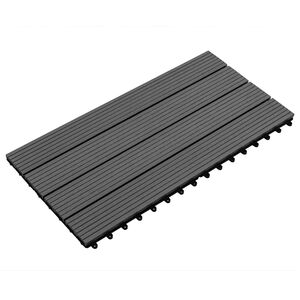 vidaXL Плочка за decking 6 pcs Черен 60 x 30 cm WPC