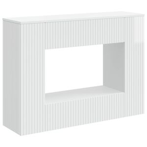 vidaXL Конзолна маса На райета Висок Гланцов Бял 101 x 29 x 74 см