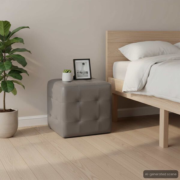 vidaXL Нощни шкафчета, 2 бр, сиви, 30x30x30 см, изкуствена кожа