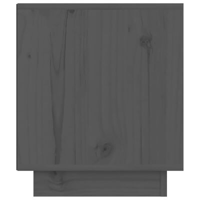 vidaXL Нощни шкафчета, 2 бр, сиви, 40x34x40 см, борово дърво масив