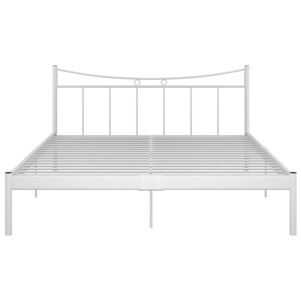 vidaXL Рамка за легло, бяла, метал, 160x200 см
