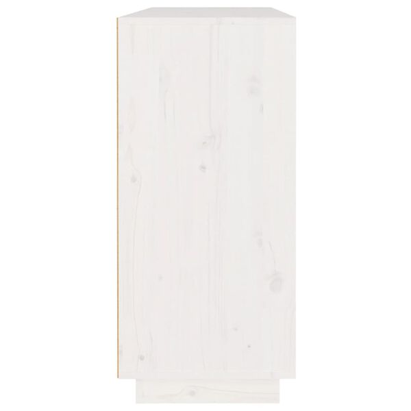vidaXL Сайдборд, бял, 110x34x75 см, бор масив